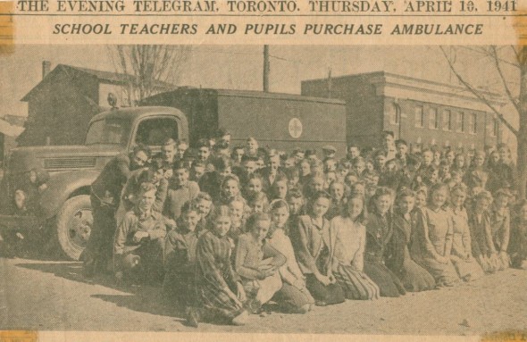 In 1941 Birch Cliff students joined others in Toronto to purchase an ambulance for the WWII war effort.