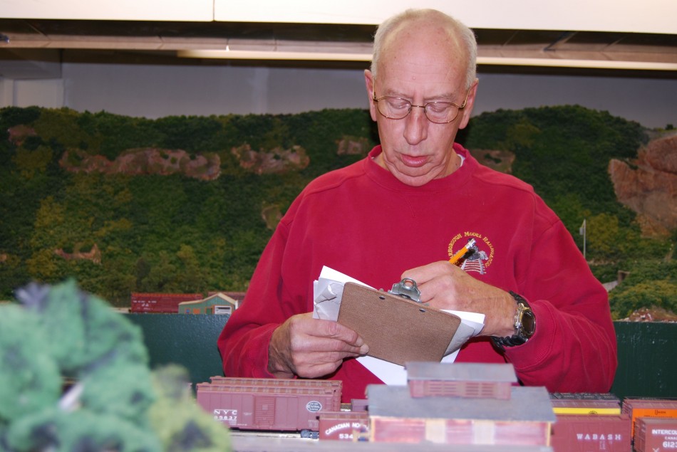 Michael Marmoreo, club president, running train