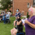 Cindee Berry leads a meeting of Glen Everest Road tenants